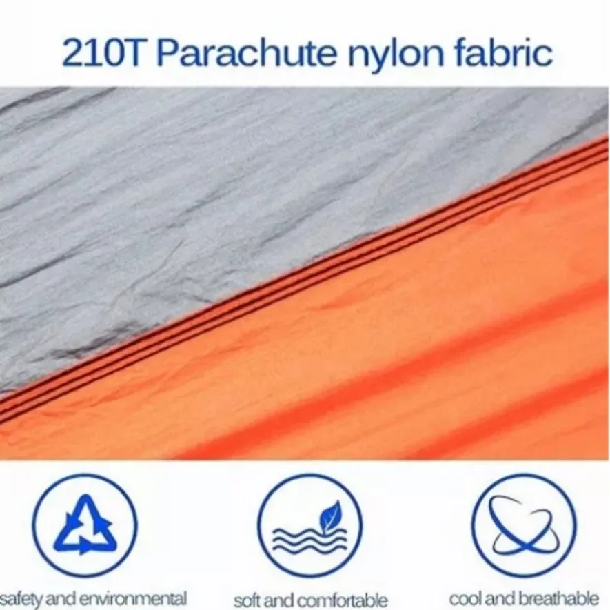 Outdoor Camping Hammock Lightweight 260x140cm Portable Travel Orange V201-W13050218