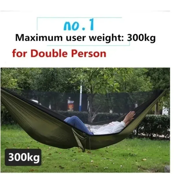 Outdoor Camping Hammock with Mosquito Net – Lightweight Hanging Bed Net