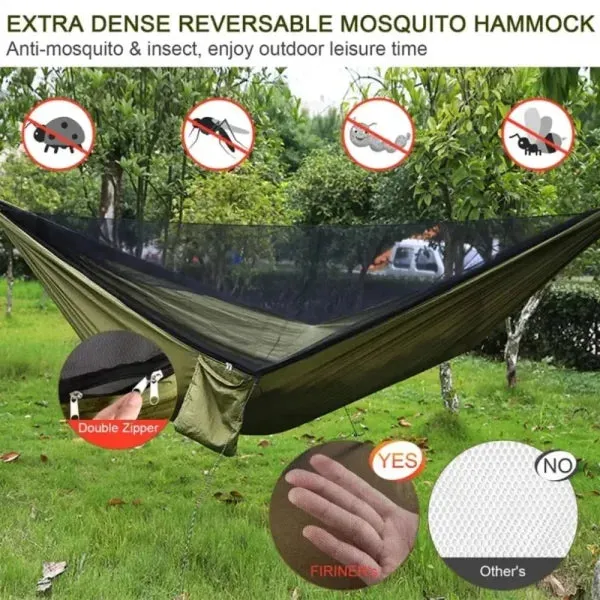Outdoor Camping Hammock with Mosquito Net – Lightweight Hanging Bed Net