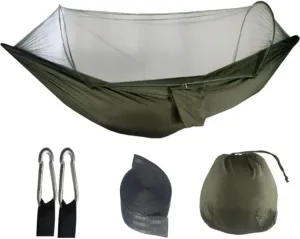Outdoor Camping Hammock with Mosquito Net Lightweight Hanging Hammocks High Strength Parachute Fabric Hanging Bed Net 250x120cm