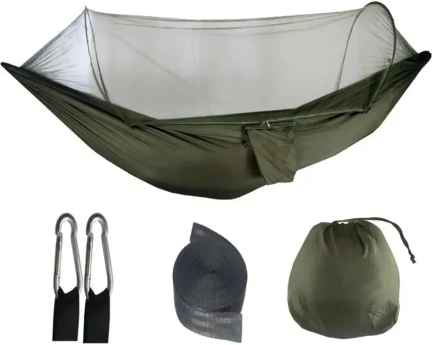 Outdoor Camping Hammock with Mosquito Net Lightweight Hanging Hammocks High Strength Parachute Fabric Hanging Bed Net 250x120cm