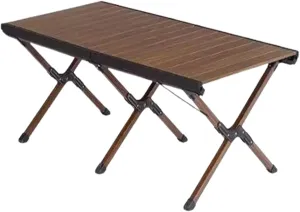 Outdoor Camping Table Aluminum Folding Camping Table Portable Picnic Table Compact Roll Up Desktop with Carry Bag for Camp