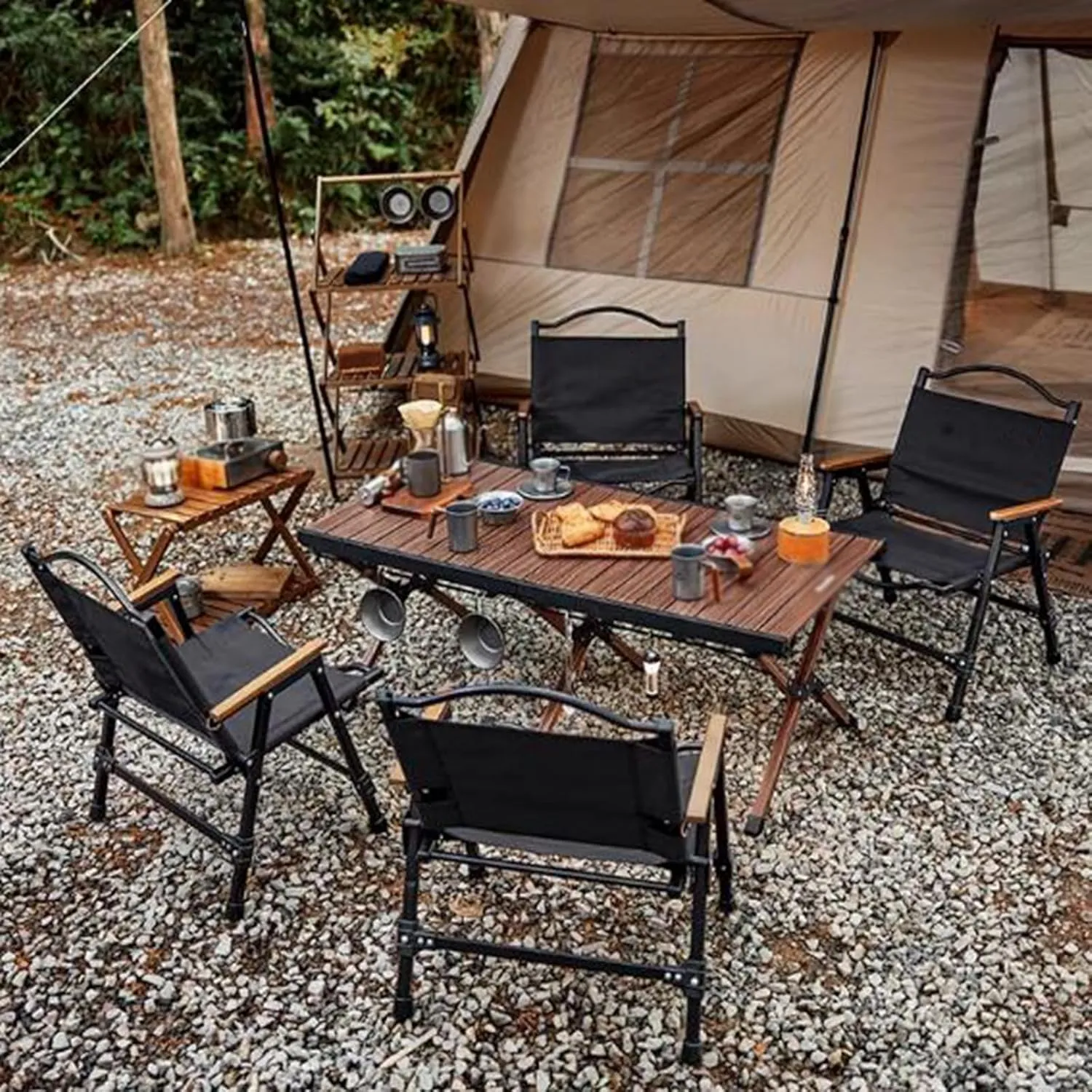 Outdoor Camping Table Aluminum Folding Camping Table Portable Picnic Table Compact Roll Up Desktop with Carry Bag for Camp