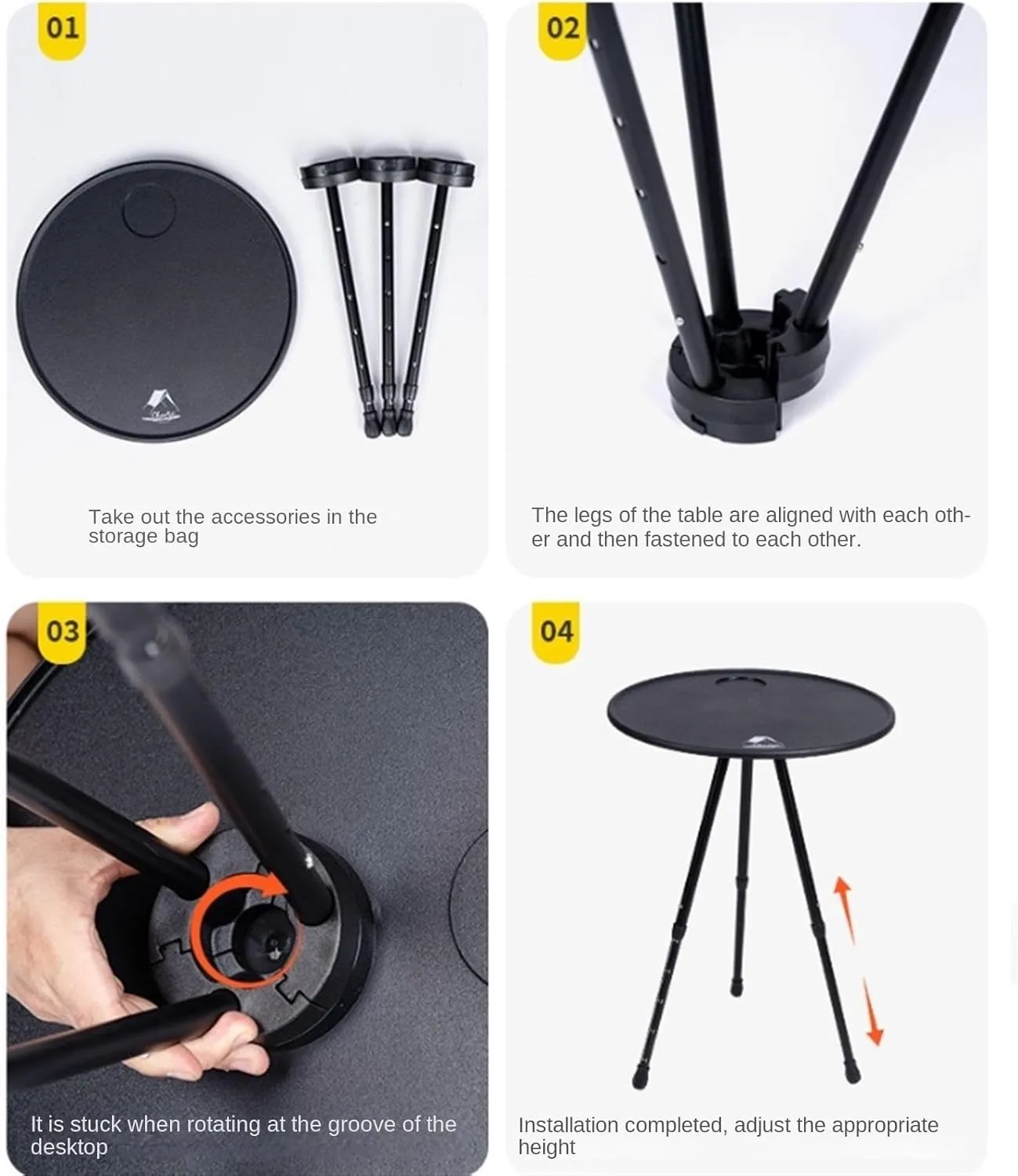 Outdoor Camping Table Folding Table Adjustable Height Portable Table for Camping Outdoor Picnic Camping Furniture(K)