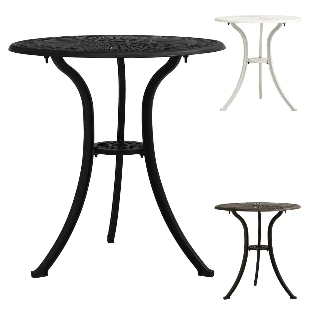 Outdoor Dining Table Garden Patio Table with Glass Top Cast Aluminum