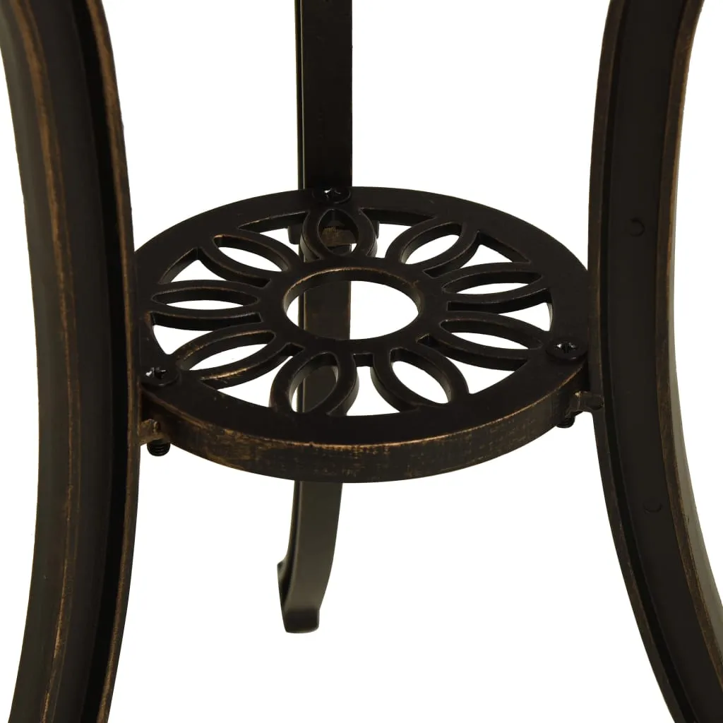 Outdoor Dining Table Garden Patio Table with Glass Top Cast Aluminum