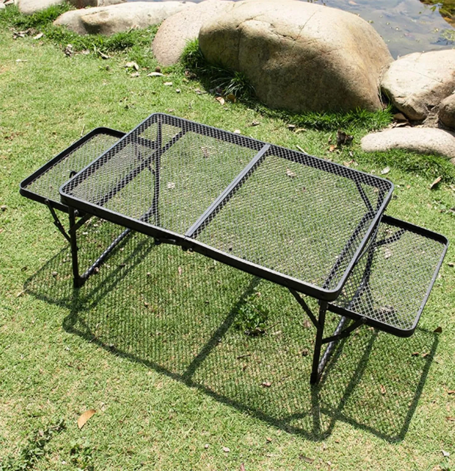 Outdoor Folding Picnic Table Grill Camping Table, 4-6 Person Portable Roll up Aluminum Table,Quick Setup in 1-5 Minutes, for Picnic, Garden, Patio, Dining, BBQ, Party