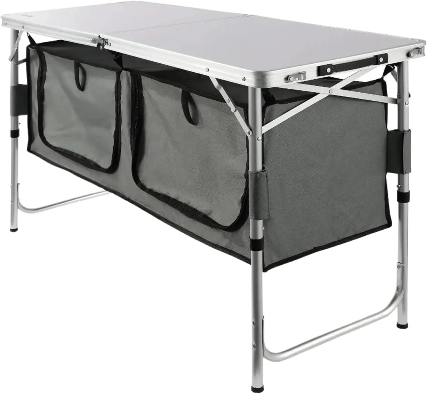 Outdoor Folding Table Camping Kitchen Table Quick Set Up Folding Camping Table 3 Adjustable Heights