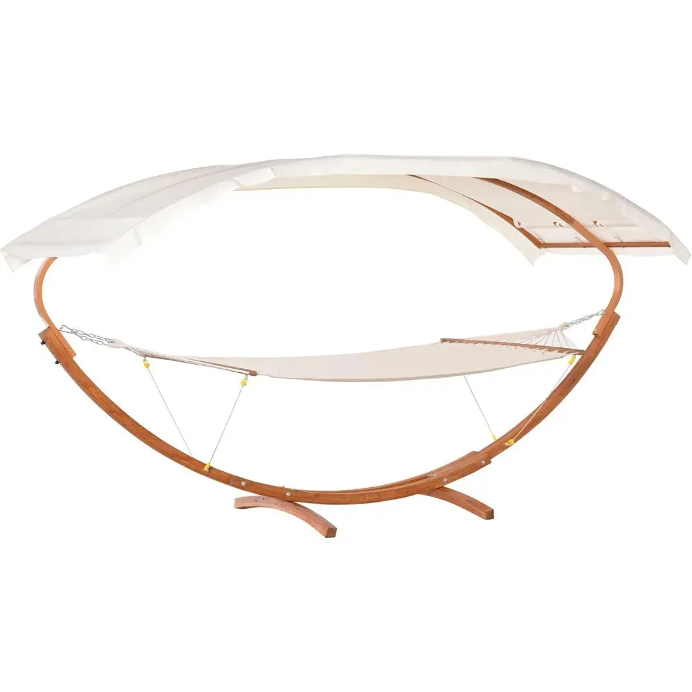 Outdoor Hammock with Stand & Canopy – 396lb Capacity, Boho Style