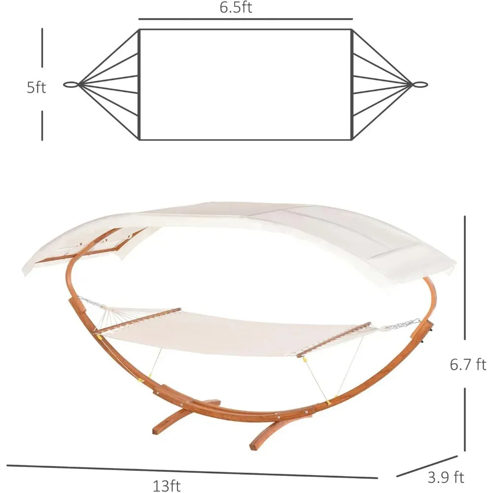 Outdoor Hammock with Stand & Canopy – 396lb Capacity, Boho Style