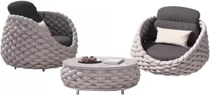 Outdoor Patio Sofa Furniture Set All Weather Patio Conversation Set with Coffee Table for Poolside Backyard Deck Lawn (Size : 3 Pieces) (One Color 3 Pieces)
