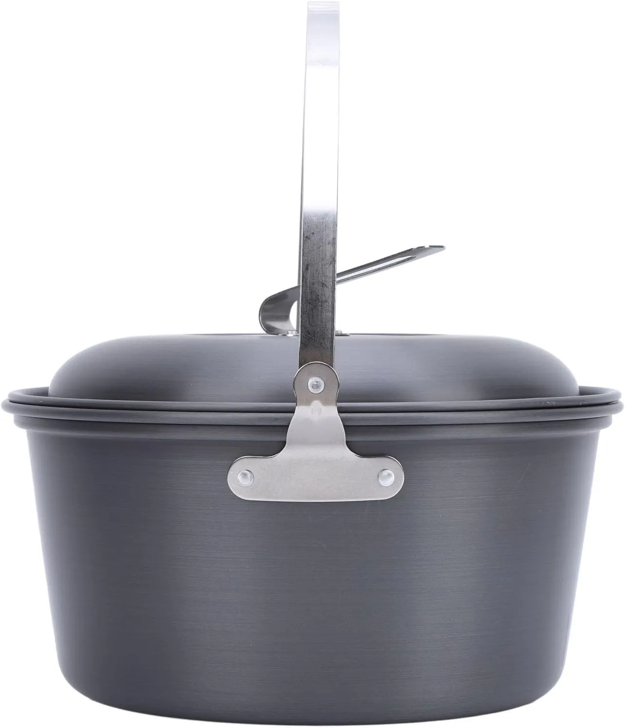 Outdoor Picnic Pot 5L Large Capacity Portable Camping Cookware Kit for Barbecue Cooking Boiling Steaming Grilling
