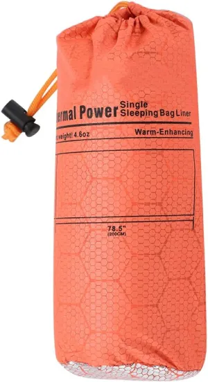 Outdoor Portable Mountaineering Camping Warm Envelope Type Single Sleeping Bag, Orange, Waterproof Breathable and Tear Resistant 15D Nylon Fabric, Lightweight with Storage