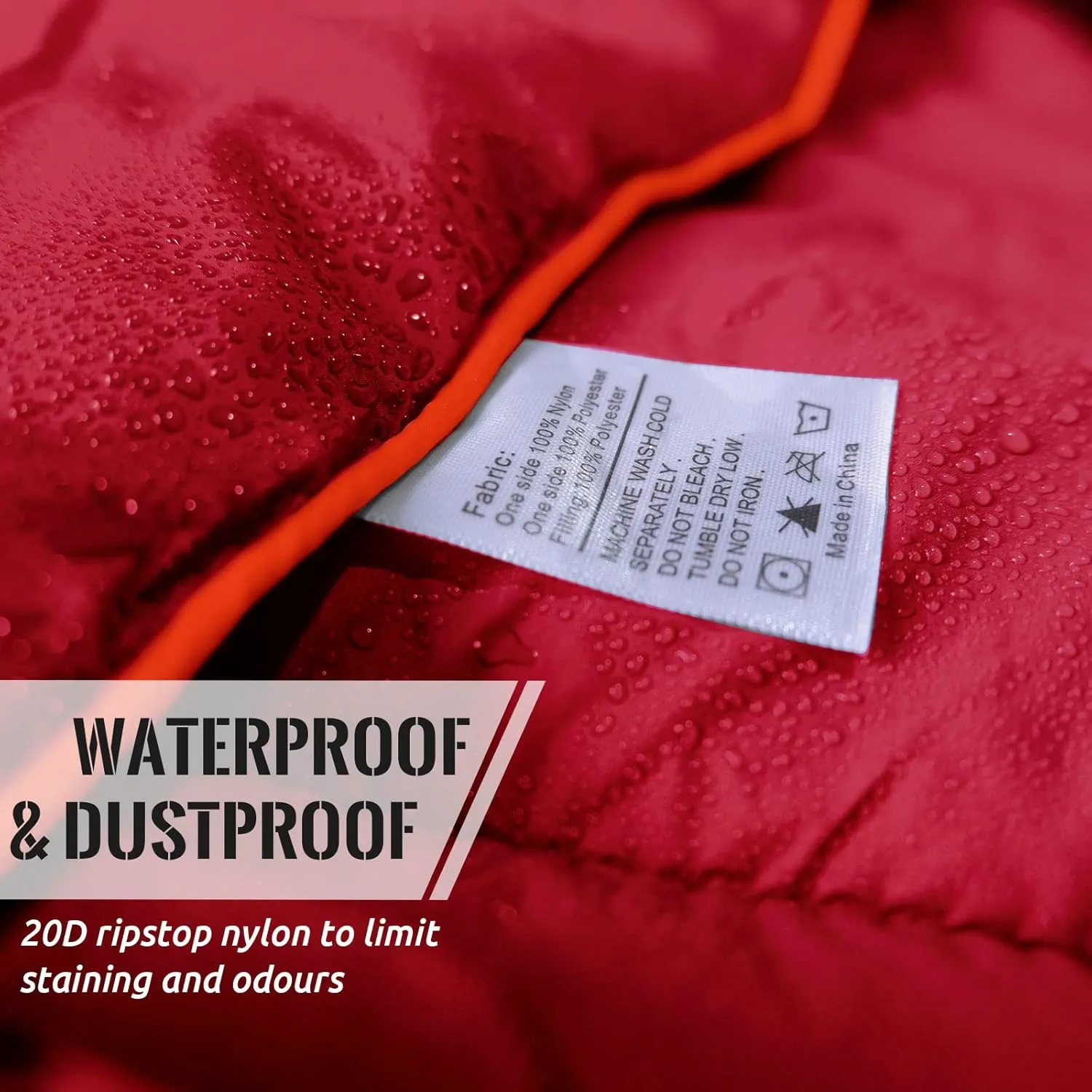Outdoor Puffy Camping Blanket, Lightweight Down Alternative Puffy Printed Camping Large Ultra Warm Hammock Top Quilt Waterproof Blanket for Traveling Picnic Beach Party Cold Weather (Red)