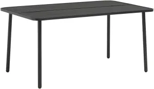 Outdoor Table, Dark Grey E-Coated and Powder-Coated Steel, Dining, Foldable, Coffee, Camping, Outdoor Furniture