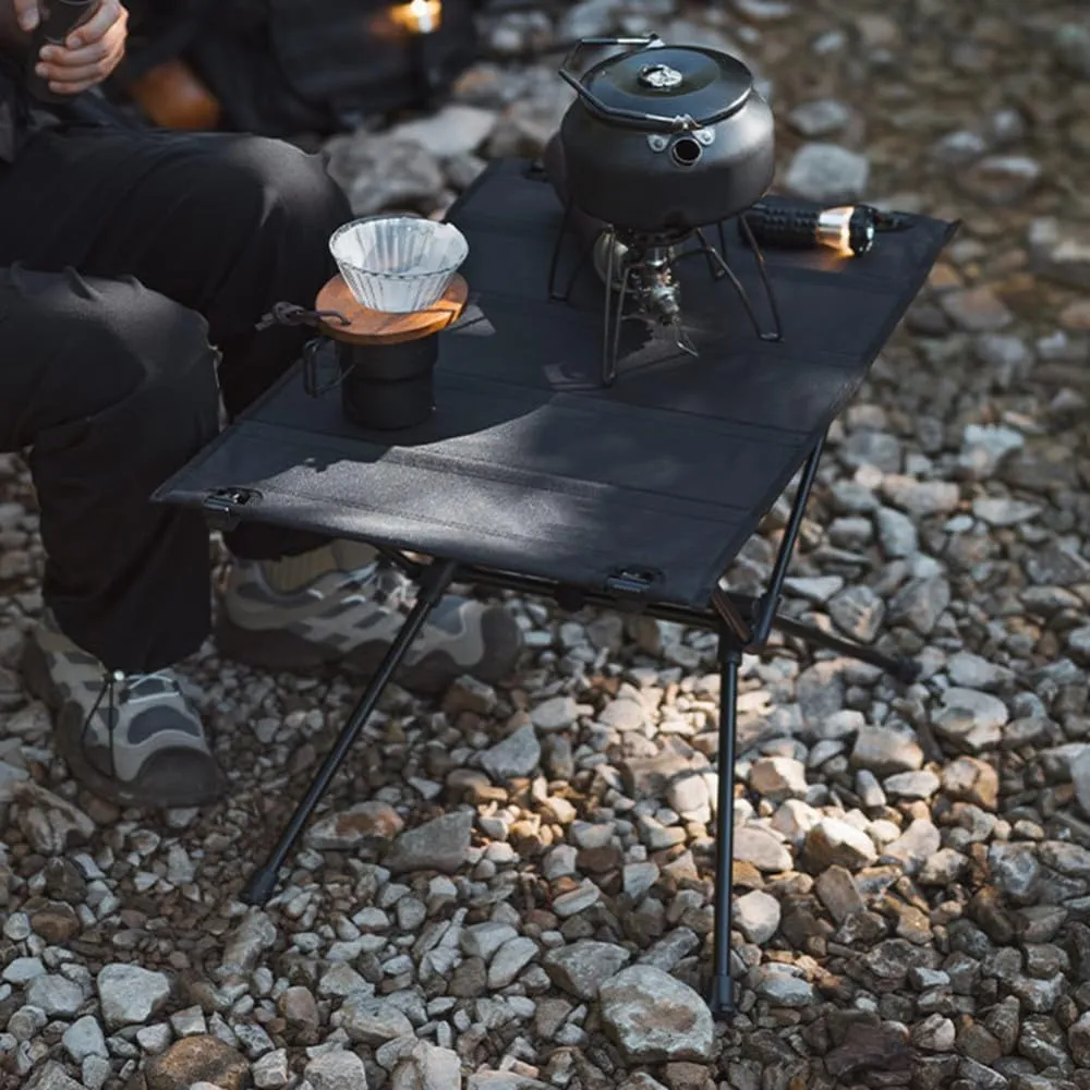 Outdoor Ultra-Lightweight Foldable Tables and airs Portable Camping Fabric Table Meal Grill Table for Outdoor Barbecue Picnic,Black,1