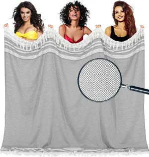 Oversized Turkish Beach Towel Blanket Cotton Giant XL Sandproof Towels Huge Linen XXL Extra Large Big Throw Quilt Blankets for Adults Cloud Travel Camping Glamping Accessories Essentials