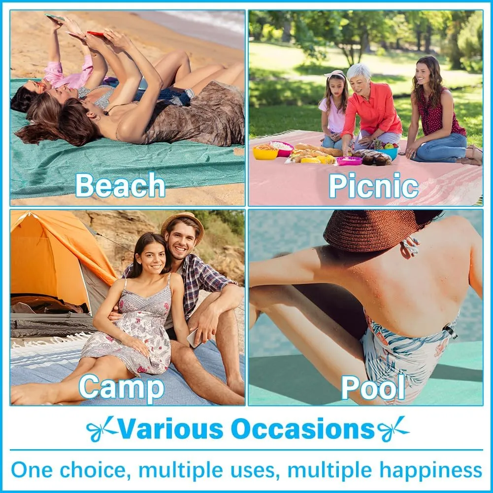 Oversized Turkish Beach Towel Blanket XXL Cotton Sandproof Towels Boho Woven Extra Large Big Sand Free Giant Throw Thick Blankets Huge Quilt XL Picnic Camping Necessities Cloud For Adult Gifts Beige
