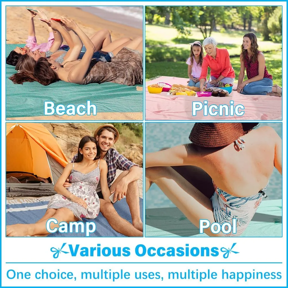 Oversized Turkish Beach Towel Blanket XXL Cotton Sandproof Towels Boho Woven Extra Large Big Sand Free Giant Throw Thick Blankets Huge Quilt XL Picnic Camping Necessities Cloud For Adult Gifts Blue