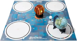 OzoGoes to Sun, Earth & Moon STEAM Kit: Ages 8  - Learn Celestial Movements, Critical Thinking, NGSS Aligned, Group Learning, Assembly Guide, QR Digital Lessons, Robot Not Included