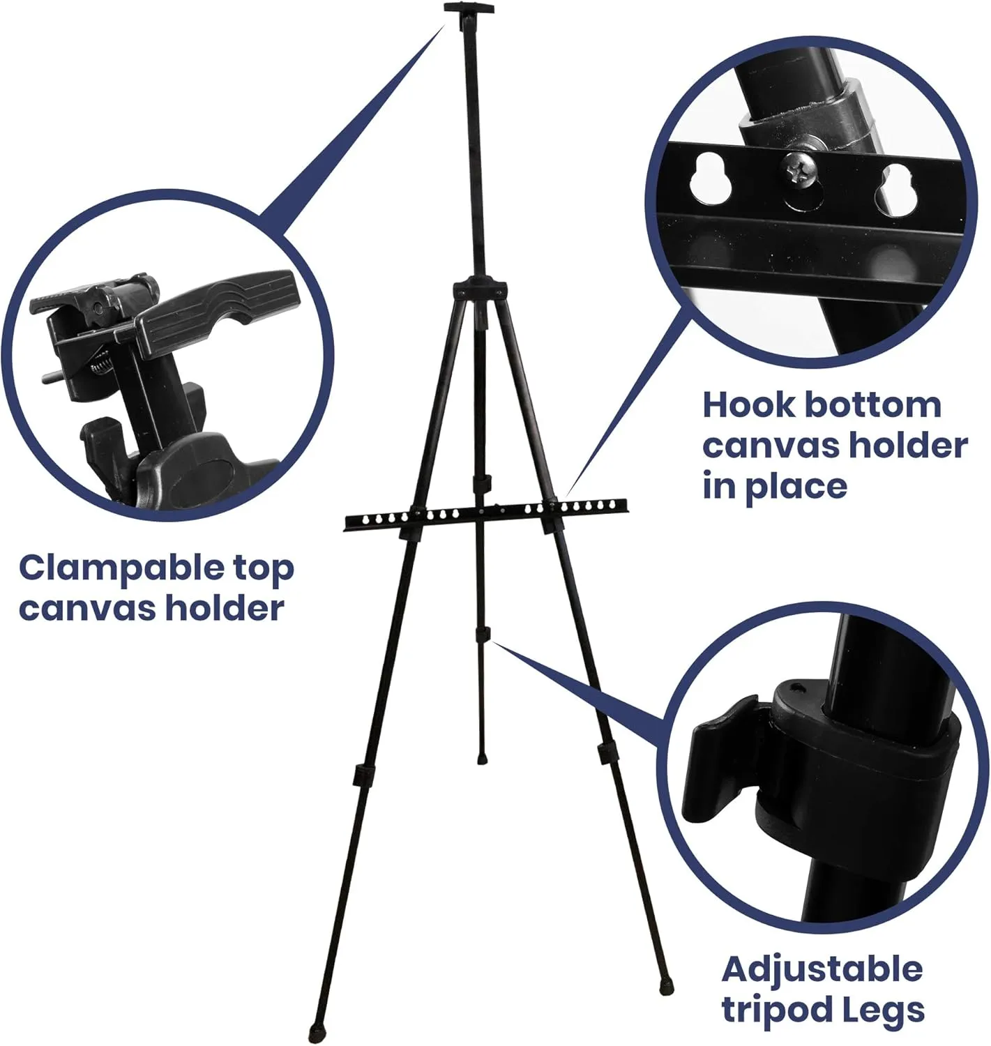 Pacific Arc Backpacker Aluminum 63 Inch Adjustable Art Easel with Carrying Bag