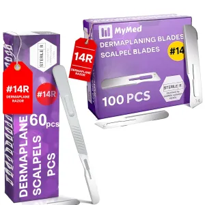 Pack of 60 Disposable Scalpels #14   100pcs 14r Blades Dermaplaning kit 14 Blades Scalpel Set