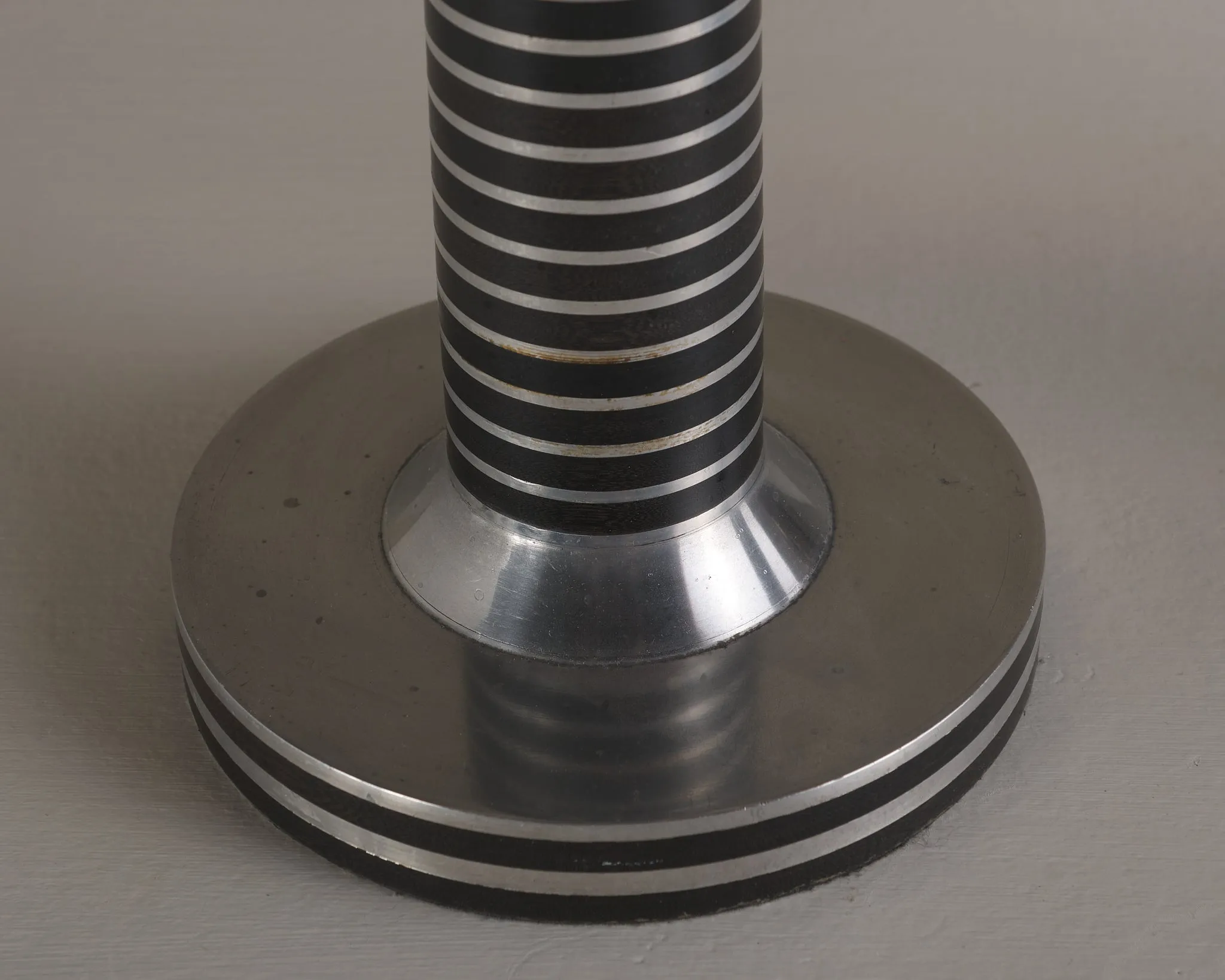 PAIR OF MACHINE AGE ALUMINUM LAMPS