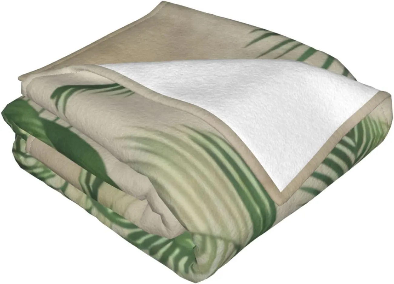 Palm Tree Tropical Vintage Elegant 60"X50" Flannel Blanket - 100% Soft Polyester, Lightweight and Warm, Suitable for Families, Camping, Travel