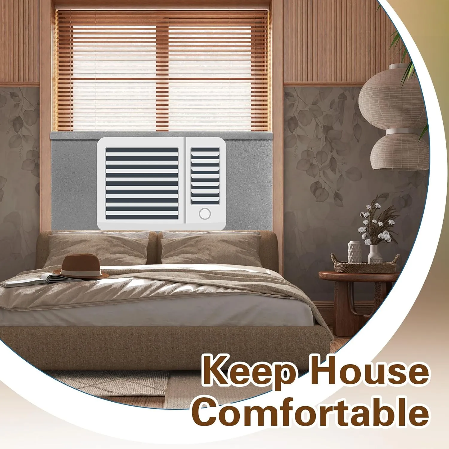 Pangda 4 Pcs Pcs 17 x 9 x 7/8 Inch Window Air Conditioner Insulated Foam Panels Insulation Winter Ac Side Surround Panels Kit with Top Seal Strip for Summer and Winter Indoor (Grey)
