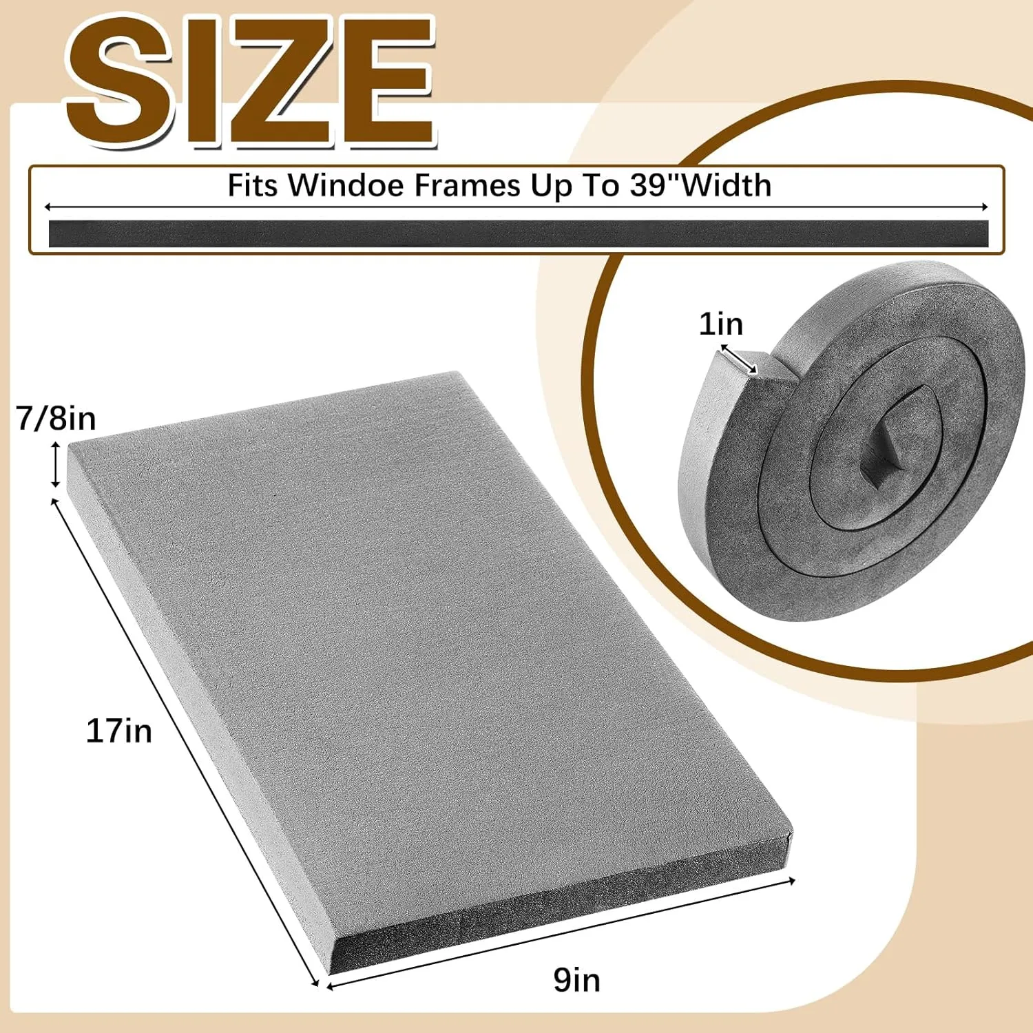 Pangda 4 Pcs Pcs 17 x 9 x 7/8 Inch Window Air Conditioner Insulated Foam Panels Insulation Winter Ac Side Surround Panels Kit with Top Seal Strip for Summer and Winter Indoor (Grey)