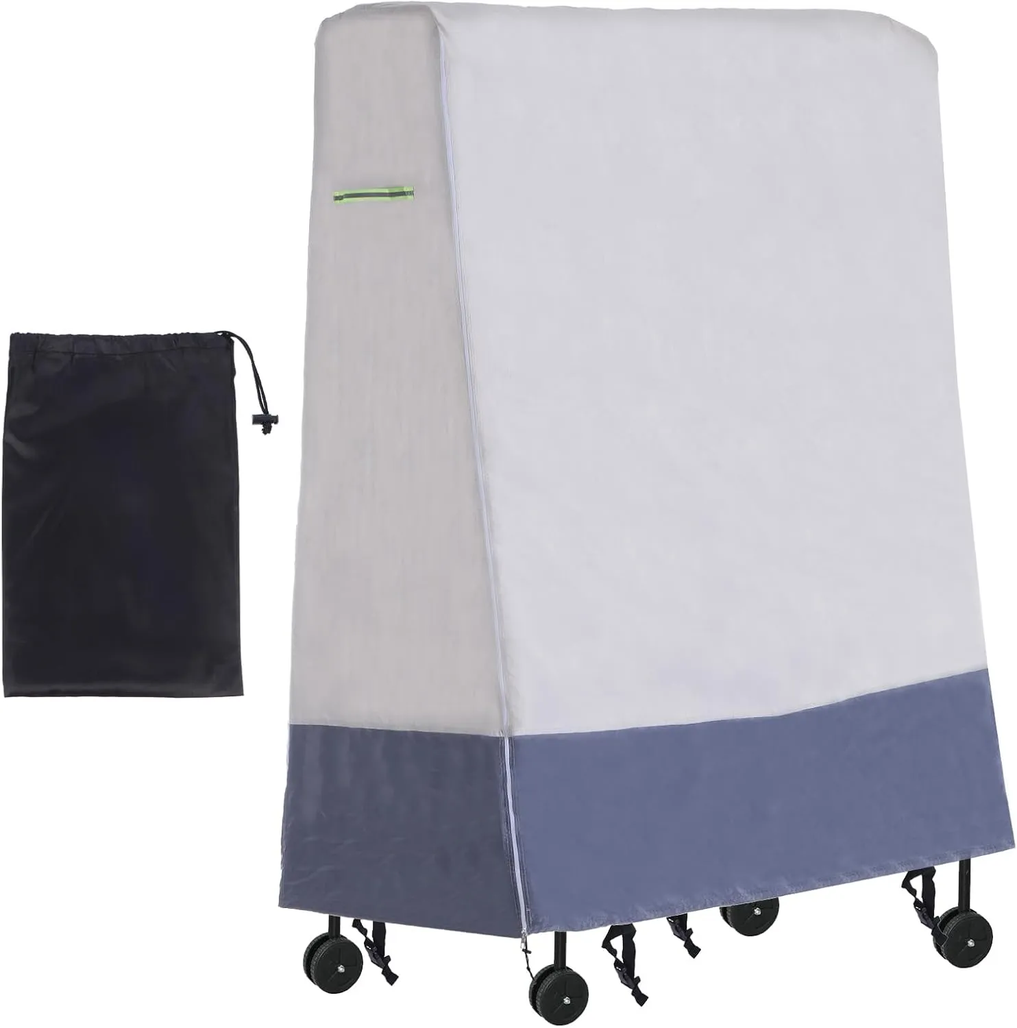 PATIKIL Folding Table Tennis Table Cover, 65'' x 28'' x 73'' Table Tennis Cover 420D Oxford Waterproof Foldable Table Cover with Storage Bag & Zipper for Outdoor Indoor, Beige