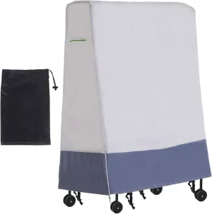 PATIKIL Folding Table Tennis Table Cover, 65'' x 28'' x 73'' Table Tennis Cover 420D Oxford Waterproof Foldable Table Cover with Storage Bag & Zipper for Outdoor Indoor, Beige