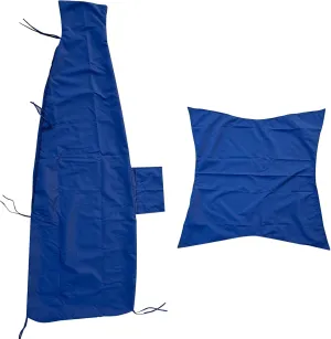 Patio Outdoor Hanging Lounge Chair Cushion Slipcovers with Umbrella Fabric, Waterproof Replacement Cover for Curved Chaise Hammock Swing Chair Pads (Cushion Excluded) Navy Blue