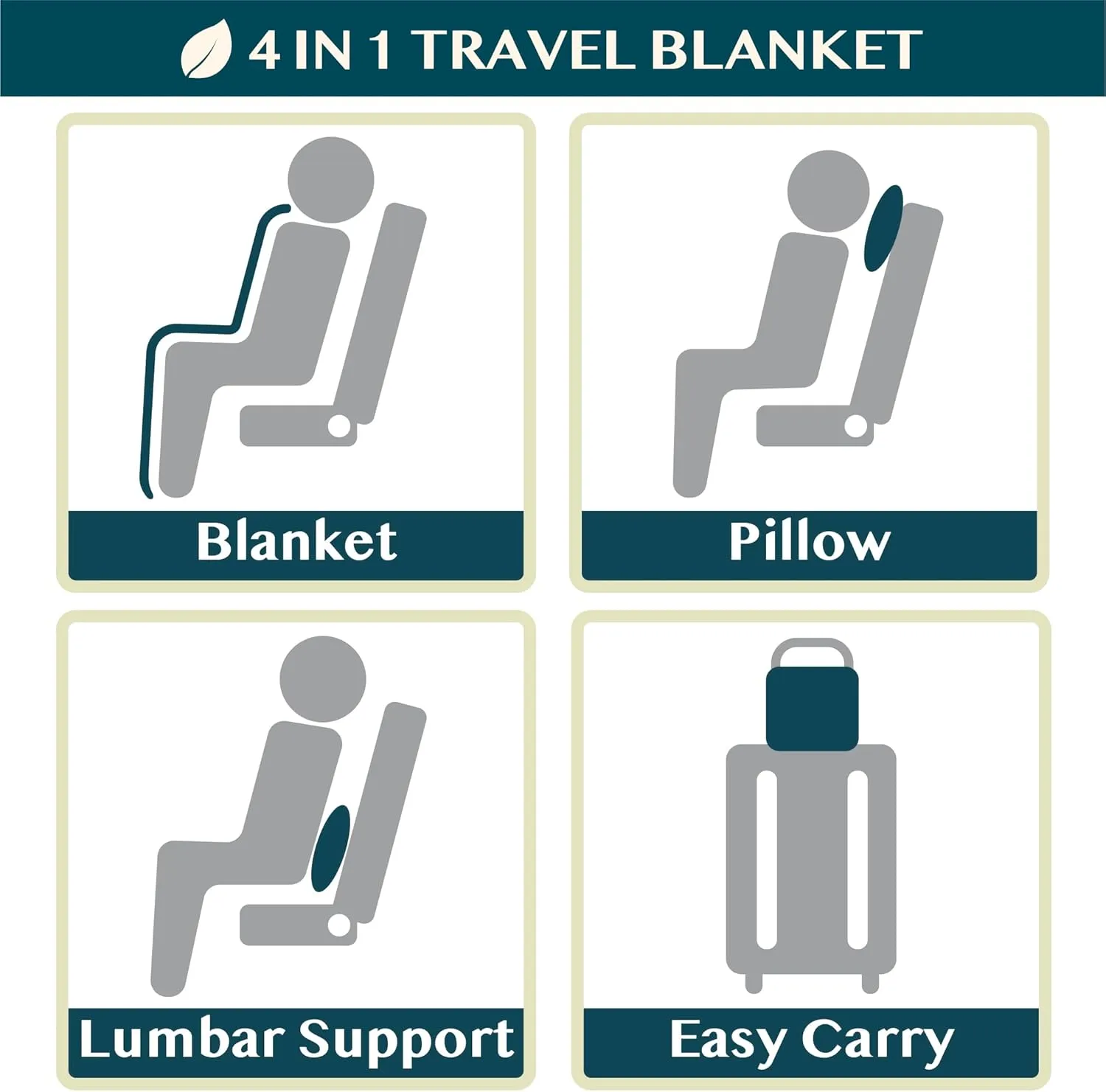 PAVILIA Travel Blanket and Pillow, Arms Opening Airplane Blankets for Adults, Compact Plane Blanket with Arm Hole 2-in-1 Bag for Flight Car Camping Fit in Luggage Backpack Traveler Gift, Black