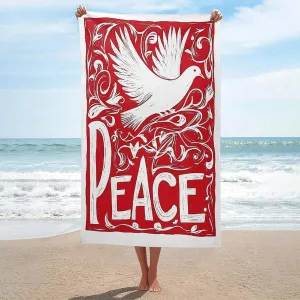 Peace Dove Beach Towel Sand Free Microfiber Large Shower Towels Multipurpose Absorbent for Bathroom Pool 52x32 Inch