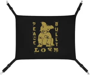 Peace Love Pit Bull Dog Hanging Cat Bed Soft Breathable Pet Hammock for Cage Pet Sleeper for Kitten Ferret Puppy Rabbit