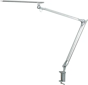 PHIVE CL-1 Architect Desk Lamp, LED Clamp on Desk Light with Metal Swing Arm, Eye-Caring Dimmable Drafting Table Lamp, Highly Adjustable Architect Task Light for Home/Office, Silver