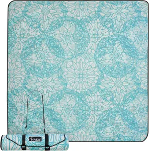 Picnic Blanket - Extra Large, Waterproof, Machine Washable, Easy Storage. Perfect for Camping, Picnics & Outdoor, Children by The Beach or Playing with Dog, 78inch x 78inch (Floating Lotus)