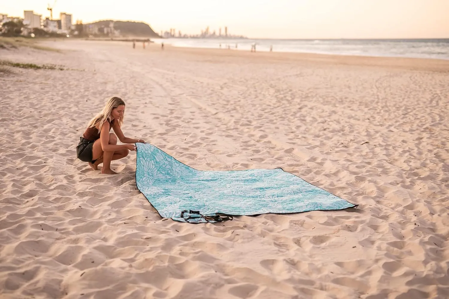 Picnic Blanket - Extra Large, Waterproof, Machine Washable, Easy Storage. Perfect for Camping, Picnics & Outdoor, Children by The Beach or Playing with Dog, 78inch x 78inch (Floating Lotus)
