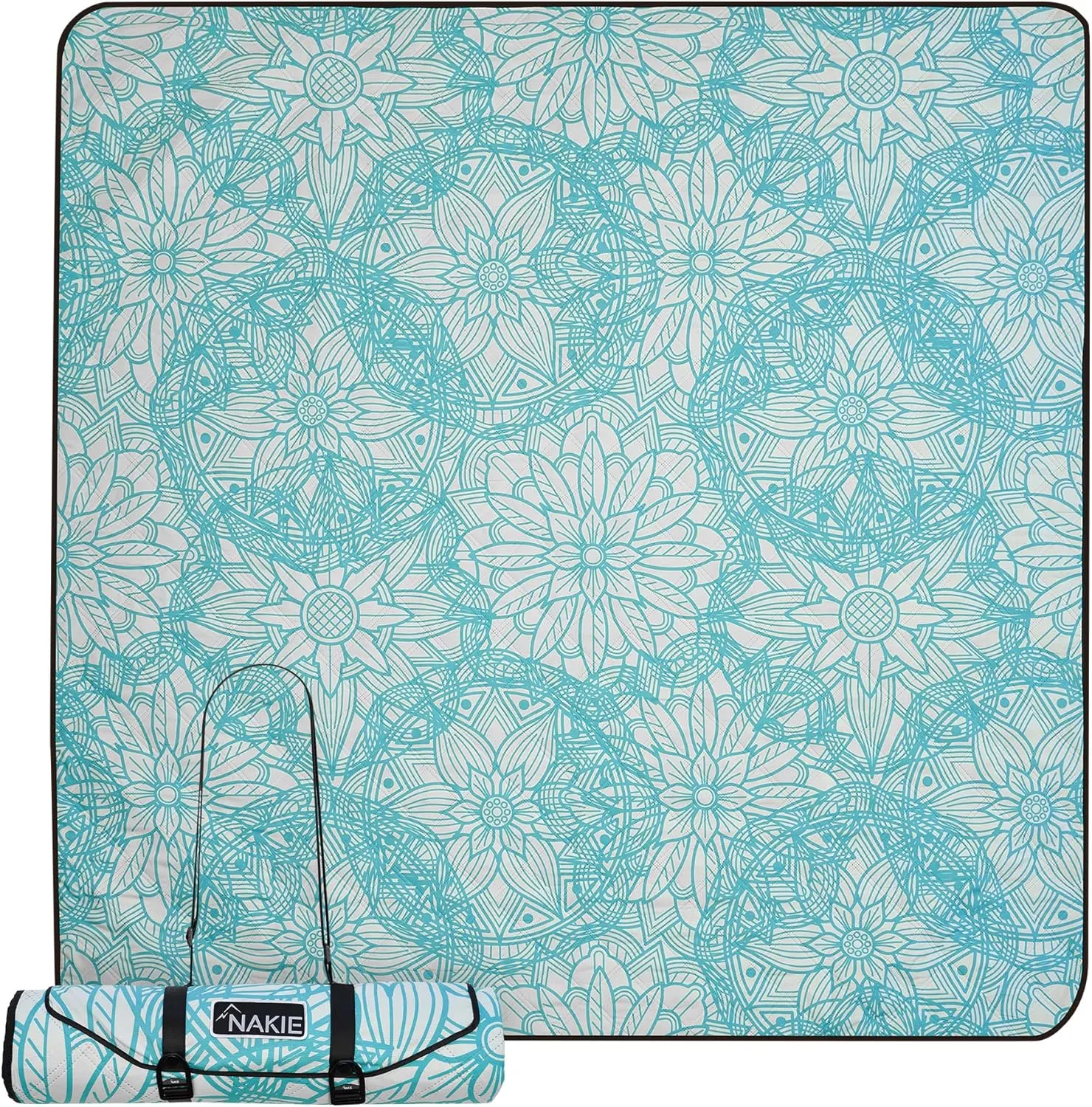 Picnic Blanket - Extra Large, Waterproof, Machine Washable, Easy Storage. Perfect for Camping, Picnics & Outdoor, Children by The Beach or Playing with Dog, 78inch x 78inch (Floating Lotus)