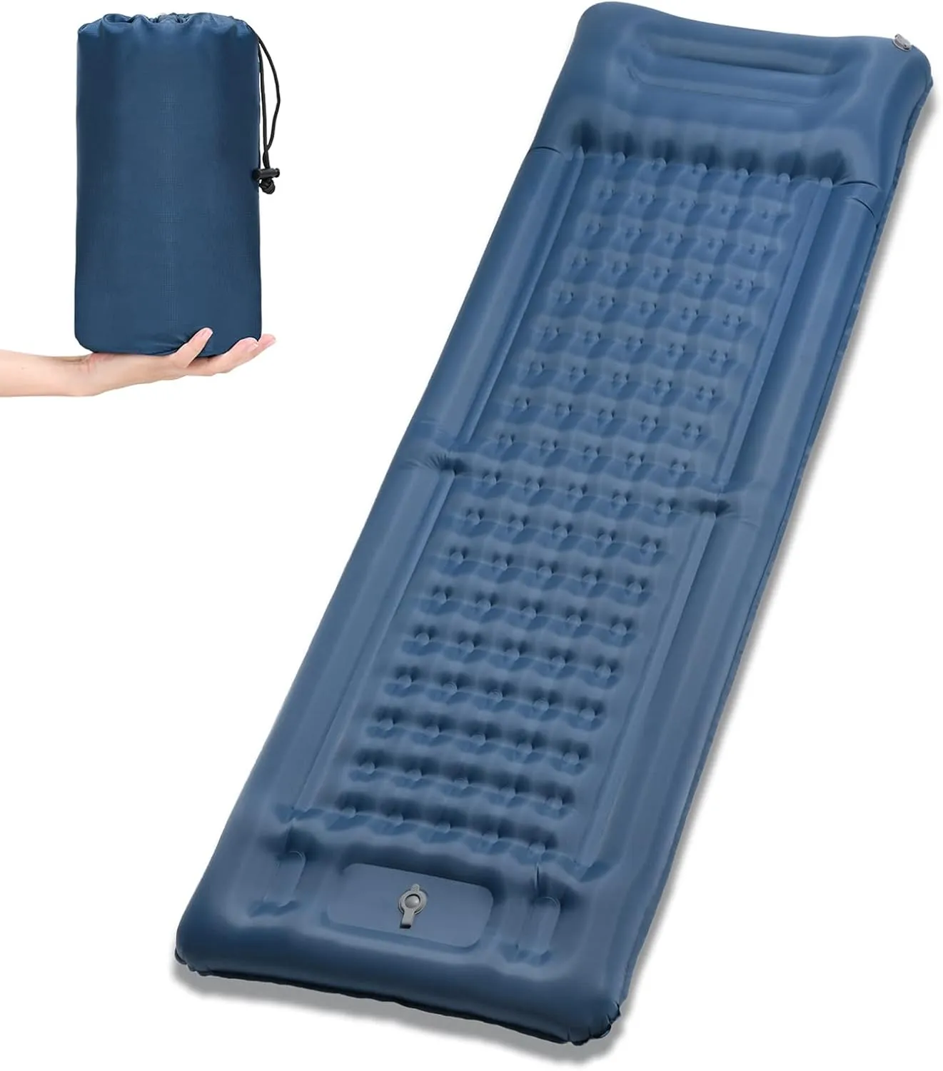 Picnic mat, Inflatable Sleeping Pad Extra Thick 4 Inch Sleeping Pad Mat Air Mattress with Built-in Pump for Camping Backpacking Hiking Traveling Tent