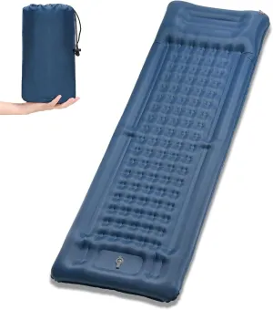 Picnic mat, Inflatable Sleeping Pad Extra Thick 4 Inch Sleeping Pad Mat Air Mattress with Built-in Pump for Camping Backpacking Hiking Traveling Tent