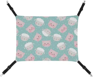 Pig and Sheep Animal Cat Hanging Hammock Soft Breathable Pet Cage Dog Hammock with Adjustable Straps and Metal Hooks