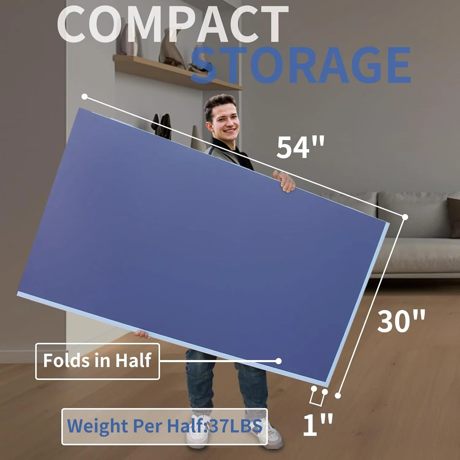 Ping Pong Conversion Top, 8 FT / 9 FT Foldable Table Tennis Topper for Pool & Billiard Tables, 12MM MDF, Compact Storage, Net & Posts Included, Easy Setup, Indoor Use