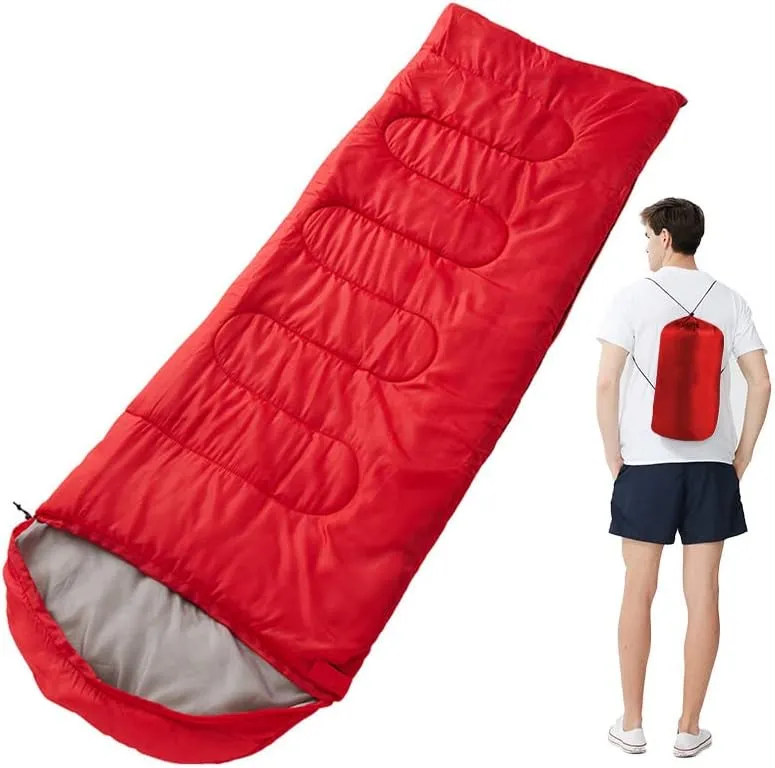 pistro Emergency Sleeping Bag for Adults - 0.7kg Portable Thickened Sleeping Bag with Hood and Double Zippers, Full Open Design for Outdoor Camping, Hiking, Survival - 180cm