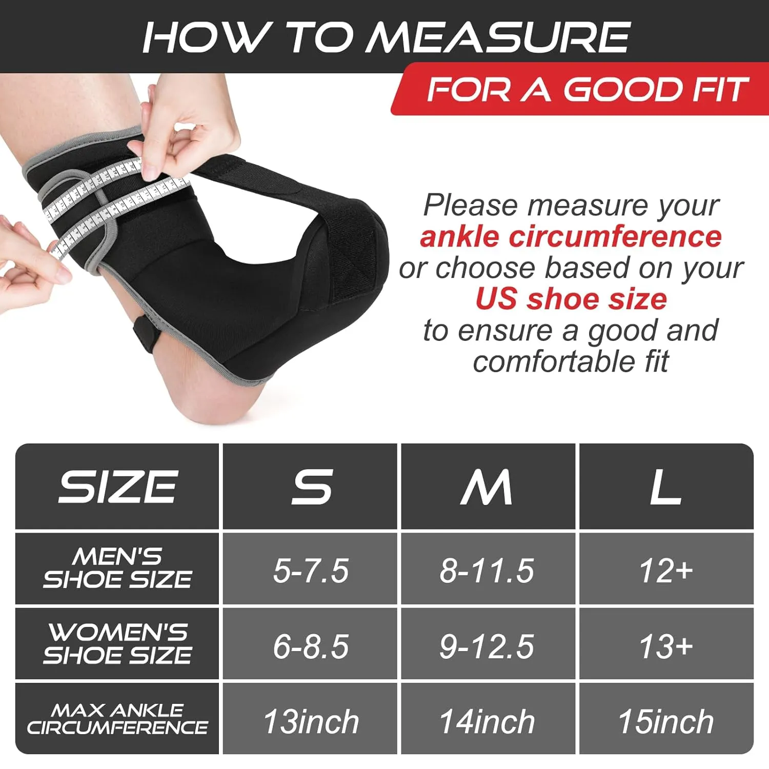 Plantar Fasciitis Night Splint Sock Soft Plantar Fasciitis Brace for Sleeping Achilles Tendonitis Foot Drop Heel Pain - Plantar Fasciitis Relief Night Splint for Women Men Black Small