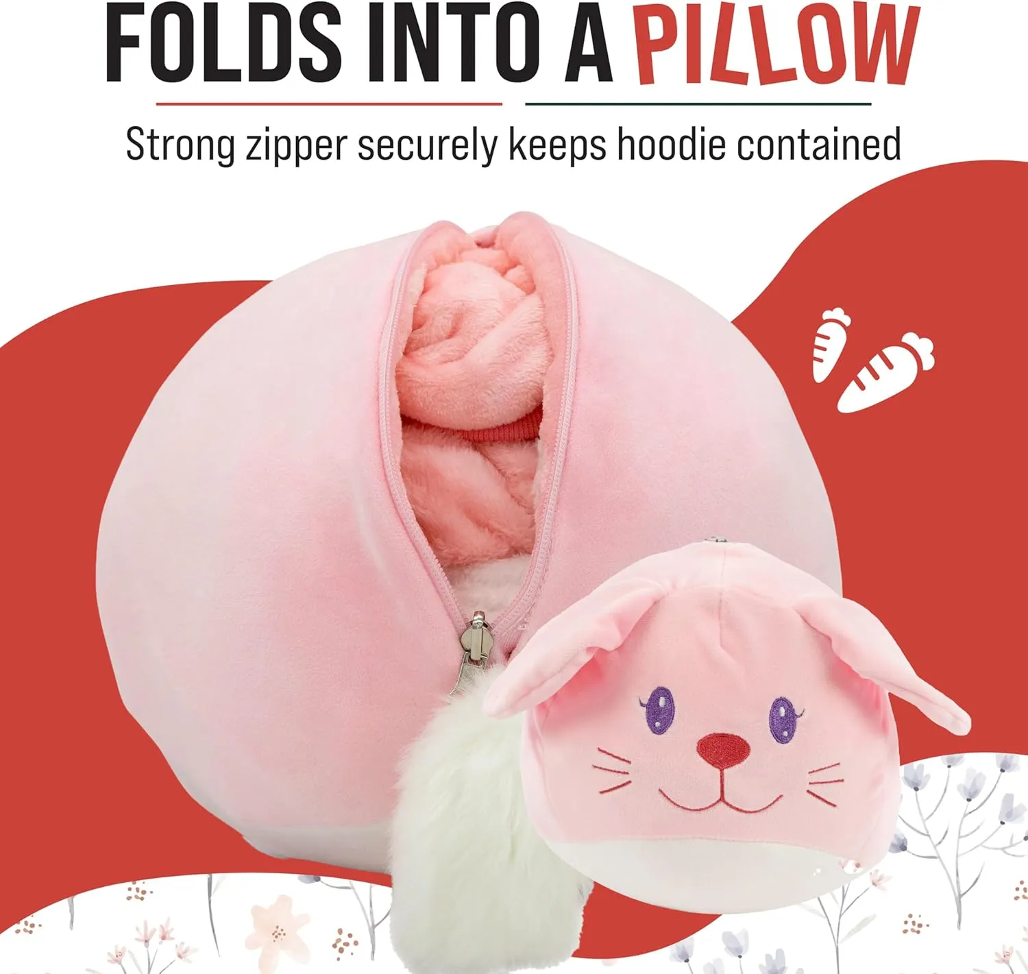 Plushible Wearable Blanket Hoodie, 2-in-1 Oversized Hoodie Blanket Pillow, Long Sleeve Sweatshirt Pocket, Cozy Holiday Gift