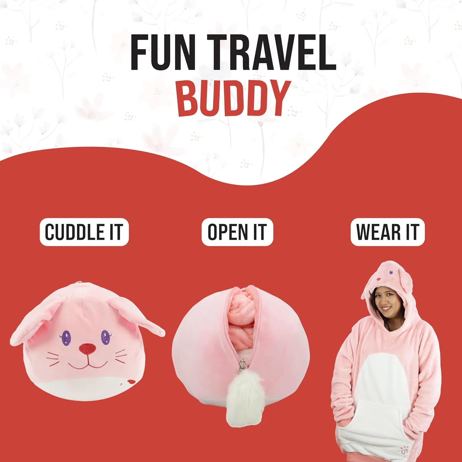 Plushible Wearable Blanket Hoodie, 2-in-1 Oversized Hoodie Blanket Pillow, Long Sleeve Sweatshirt Pocket, Cozy Holiday Gift