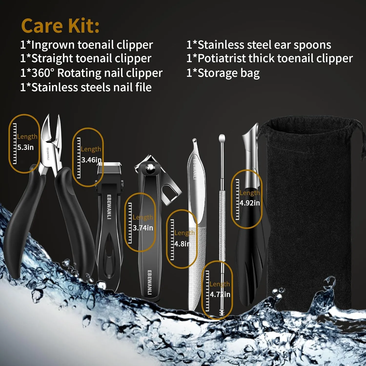 Podiatrist Toenail Clippers for Seniors Thick Toenails, Toe Nail Clippers for Thick Nails for Seniors, Straight Toe Nail Clippers for Men, Ingrown Toenail Clippers and Angled Nail Clipper Set