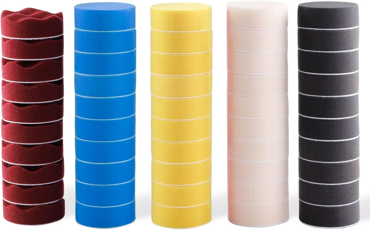 Polishing Pad, ZFE 50pcs 3 inch/80 mm Sponge Buffing Pads, Foam Polishing Pad Kit for Car Sanding, Polishing and Waxing